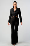 Blazer and Cutout Pant Set