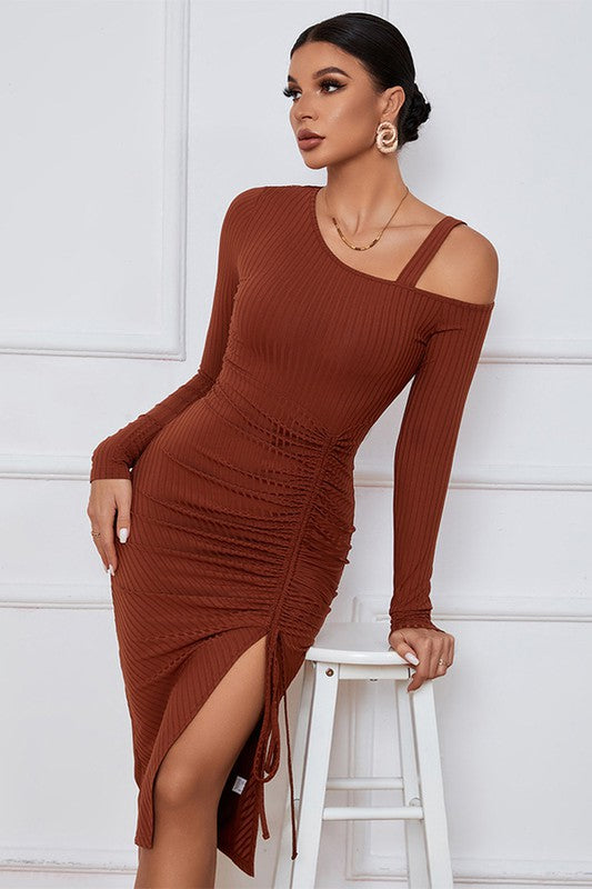 Shoulder Cut off Dress