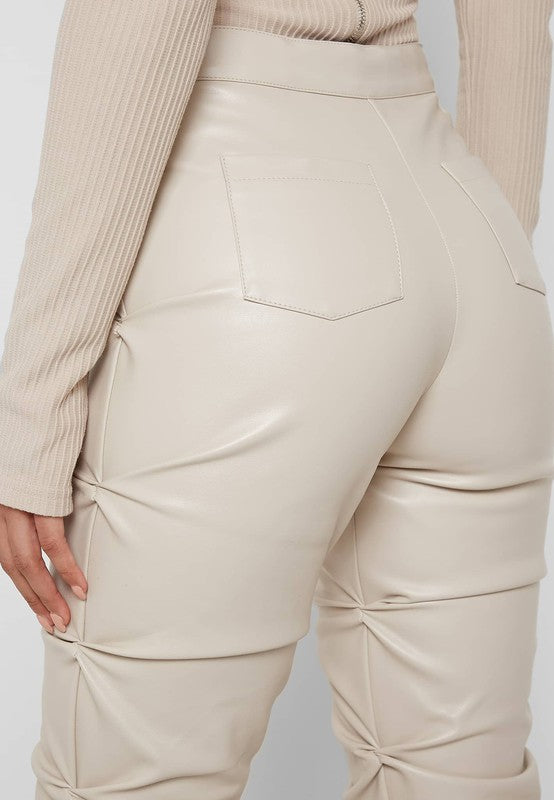 High Waisted Pu Leather Pants