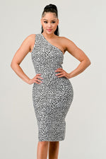 Leopard One Shoulder Dress