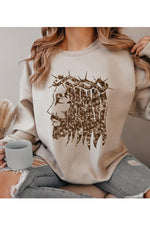 Jesus Face Gold Sequins Sweatshirt