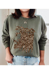 Jesus Face Gold Sequins Sweatshirt