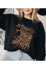 Jesus Face Gold Sequins Sweatshirt