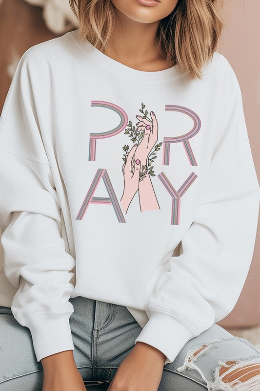 Pray Hands Floral Sweatshirt