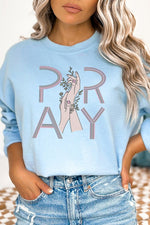 Pray Hands Floral Sweatshirt