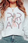 Pray Hands Floral Sweatshirt