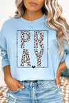 Pray Leopard Block Sweatshirt