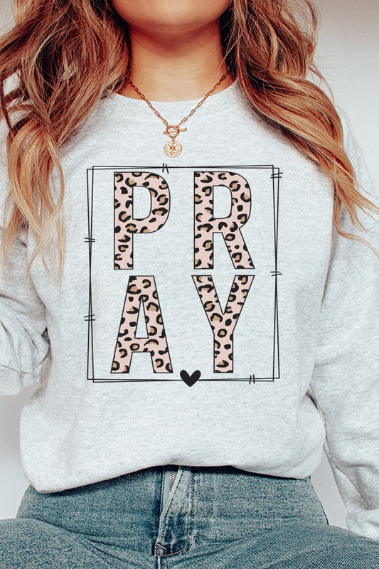 Pray Leopard Block Sweatshirt